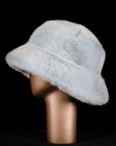 Baby Blue Full-Skin Mink Bucket Hat