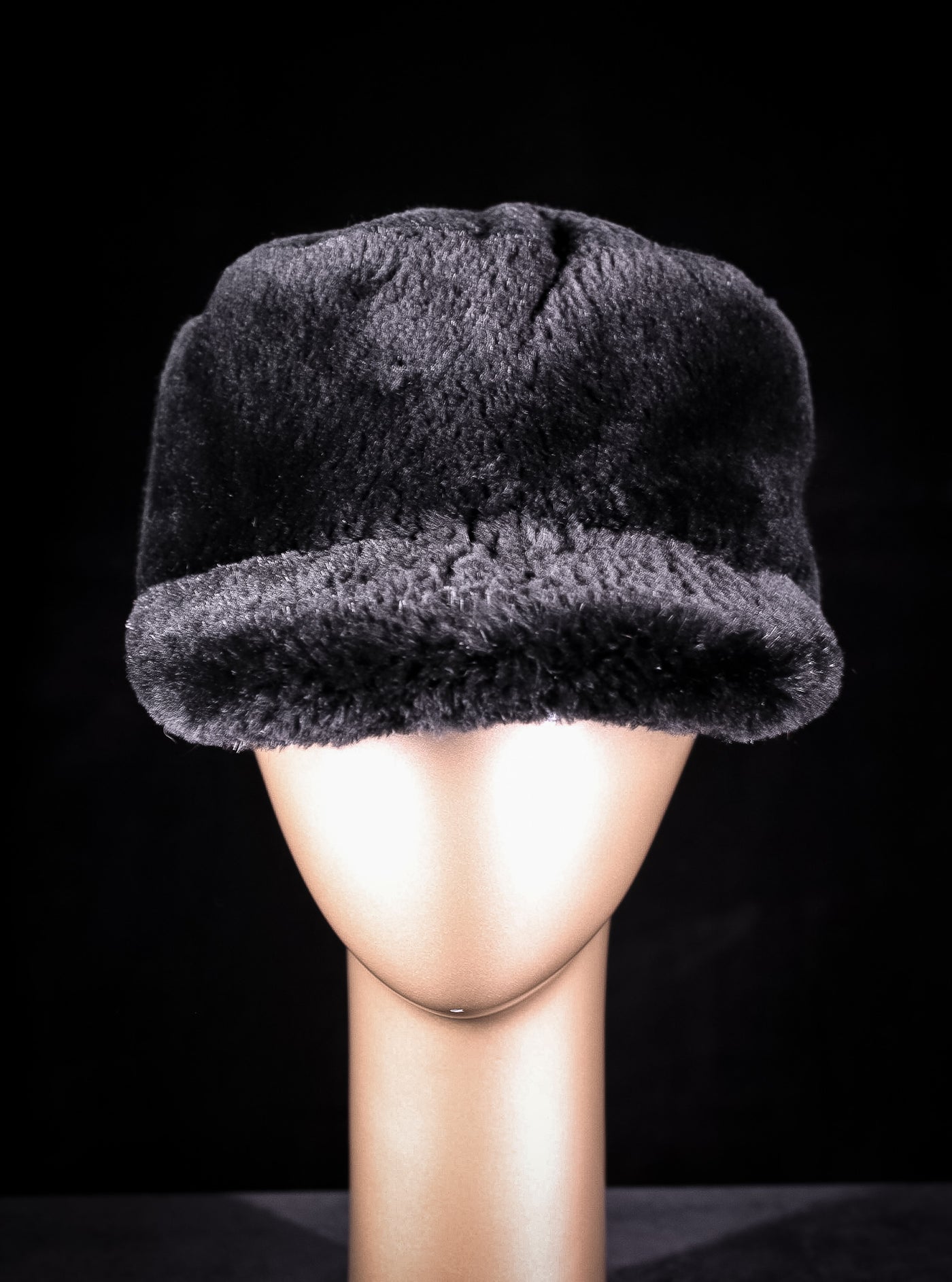 Black Sheared Beaver Cadet Hat