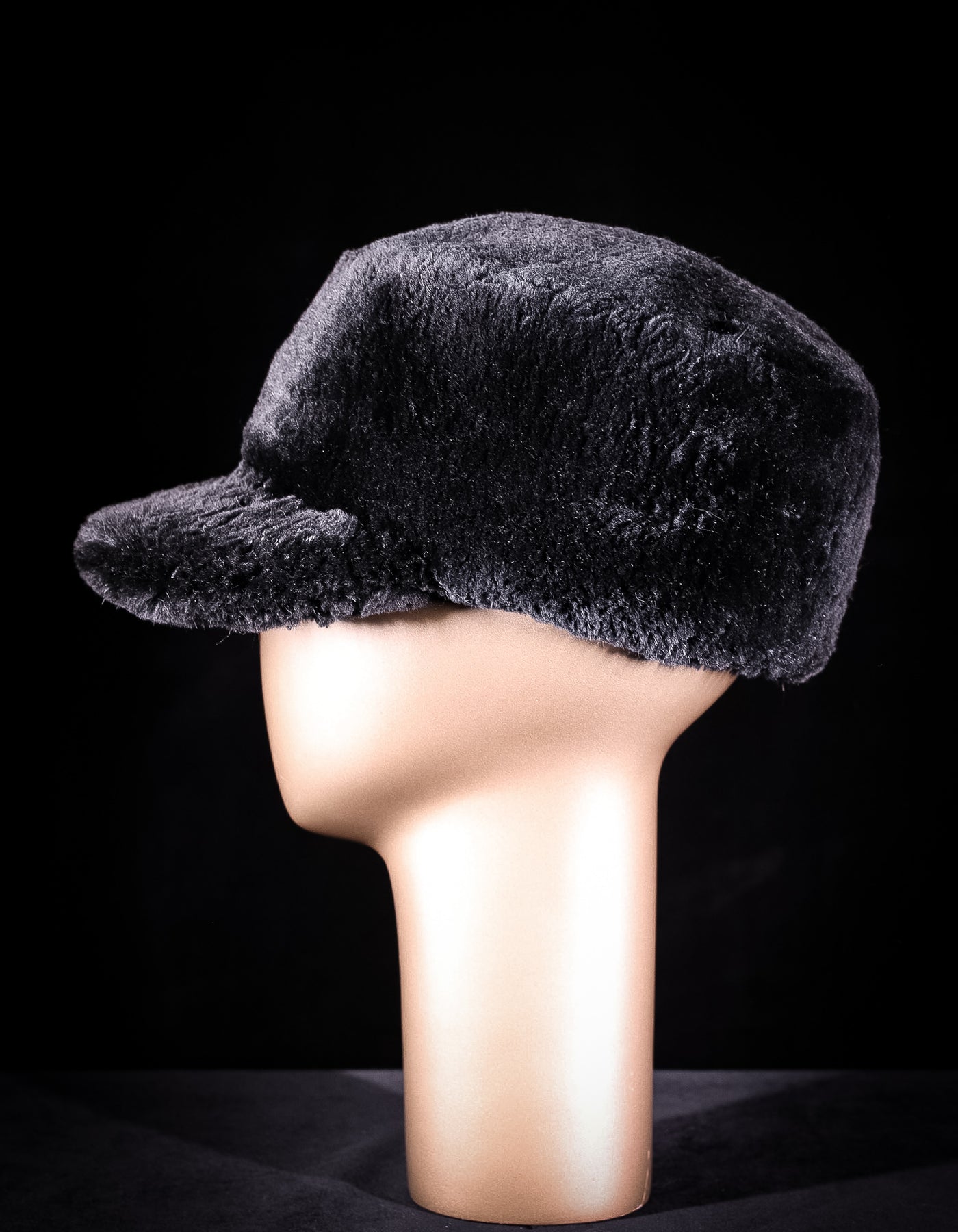 Black Sheared Beaver Cadet Hat
