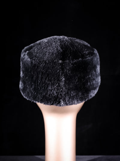 Black Sheared Beaver Cadet Hat