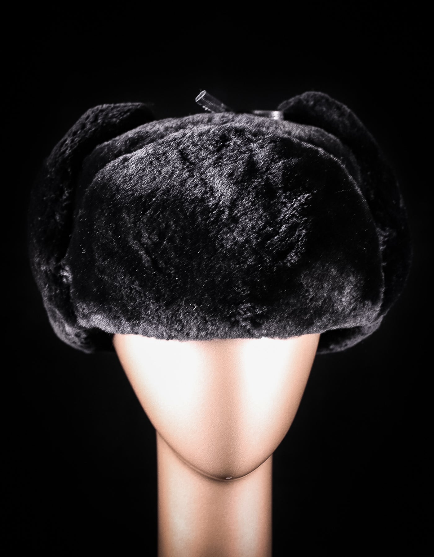 Full-Skin Black Sheared Beaver Trooper Hat