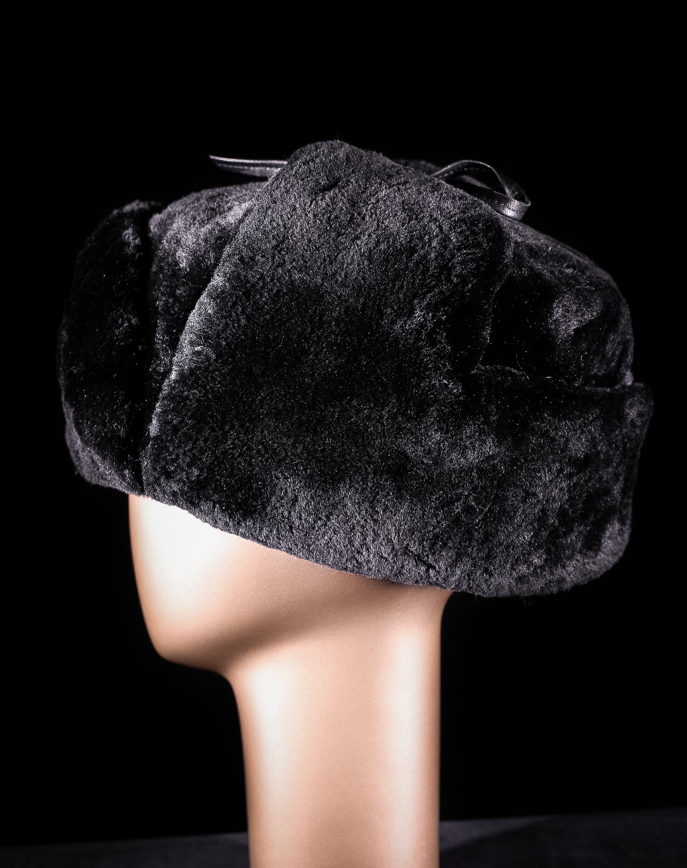 Full-Skin Black Sheared Beaver Trooper Hat