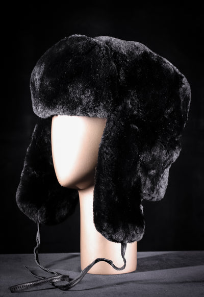 Full-Skin Black Sheared Beaver Trooper Hat