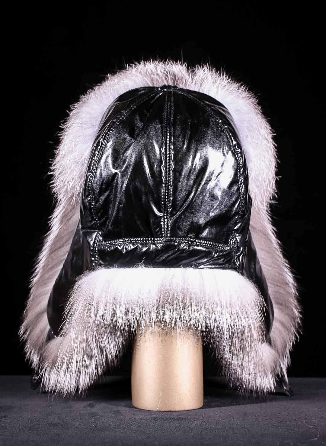 Black Ushanka Trooper Hat with Indigo Fox – Alaska Fur Gallery, Inc.