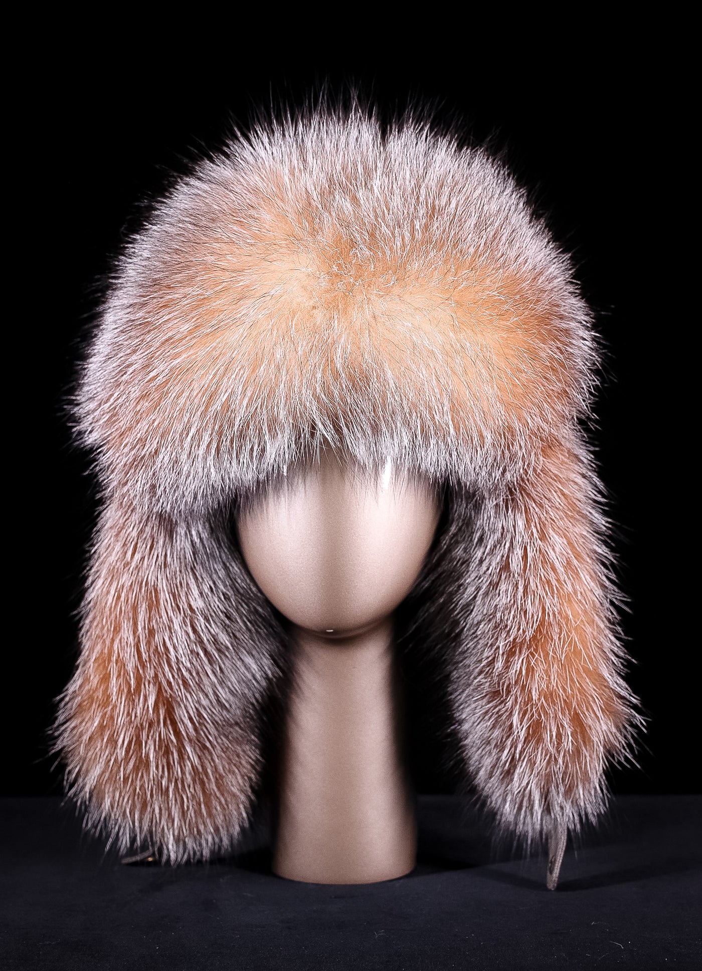 Tan Ushanka Trooper Hat with Crystal Fox