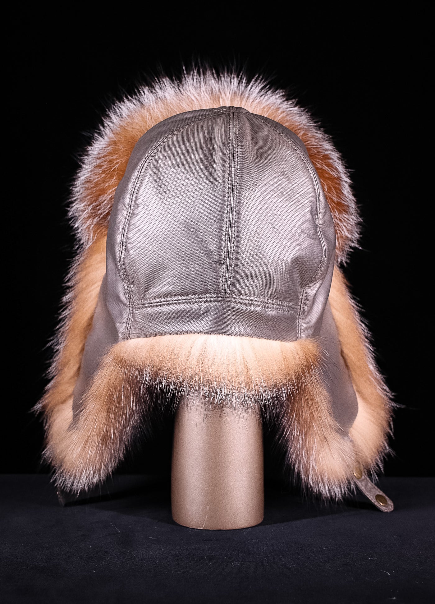 Tan Ushanka Trooper Hat with Crystal Fox