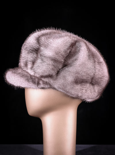 Mink Beret with Visor