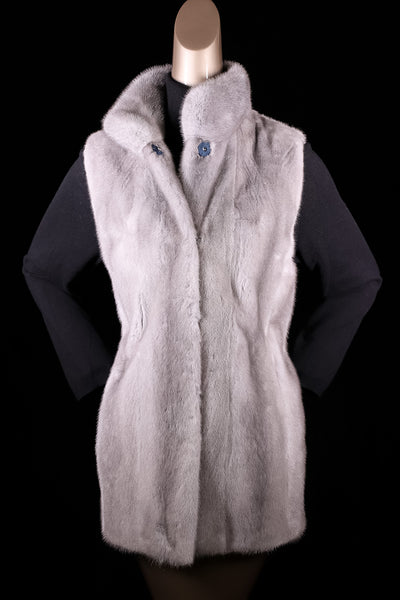 Full-Skin Mink Vest Reversible to Taffeta Rainwear