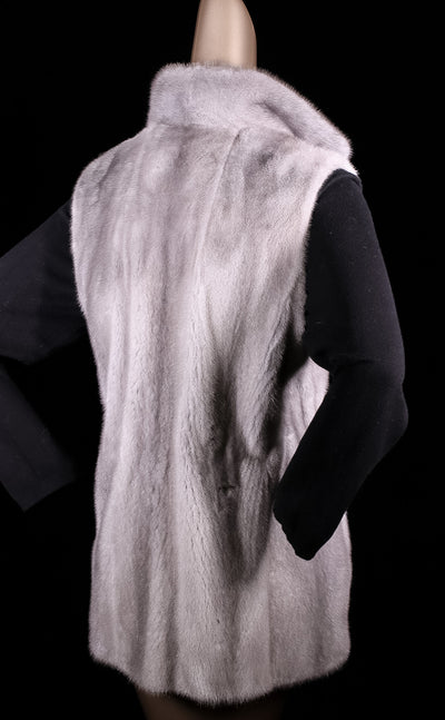 Full-Skin Mink Vest Reversible to Taffeta Rainwear