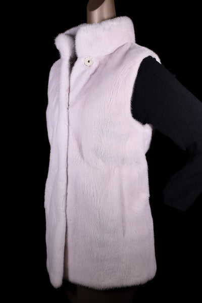 Full-Skin Mink Vest Reversible to Taffeta Rainwear