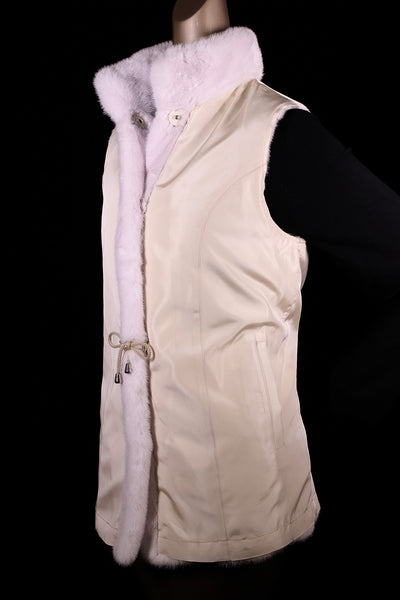 Full-Skin Mink Vest Reversible to Taffeta Rainwear