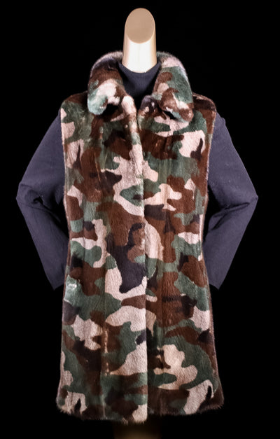 Full-Skin Camo Mink Vest