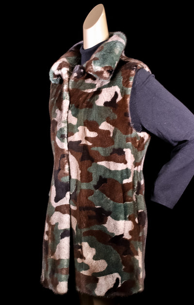 Full-Skin Camo Mink Vest