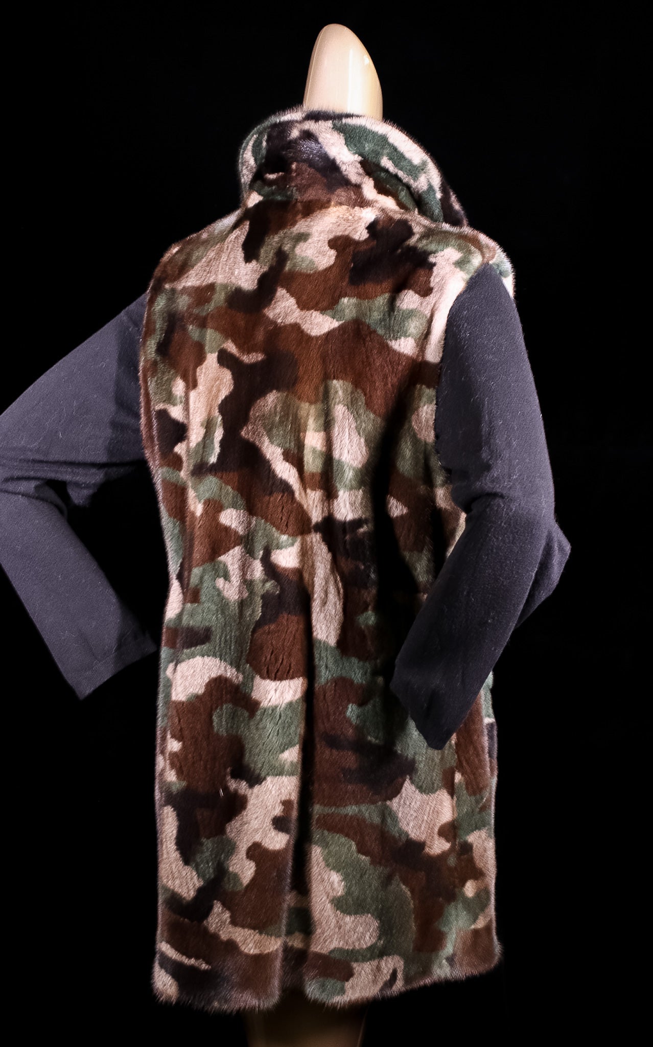 Full-Skin Camo Mink Vest