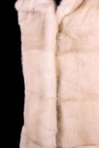 Long Horizontal-Paneled Mink Vest