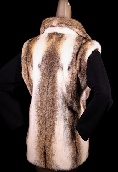 Bleached Blush Cross Mink Vest Reversible to Taffeta Rainwear