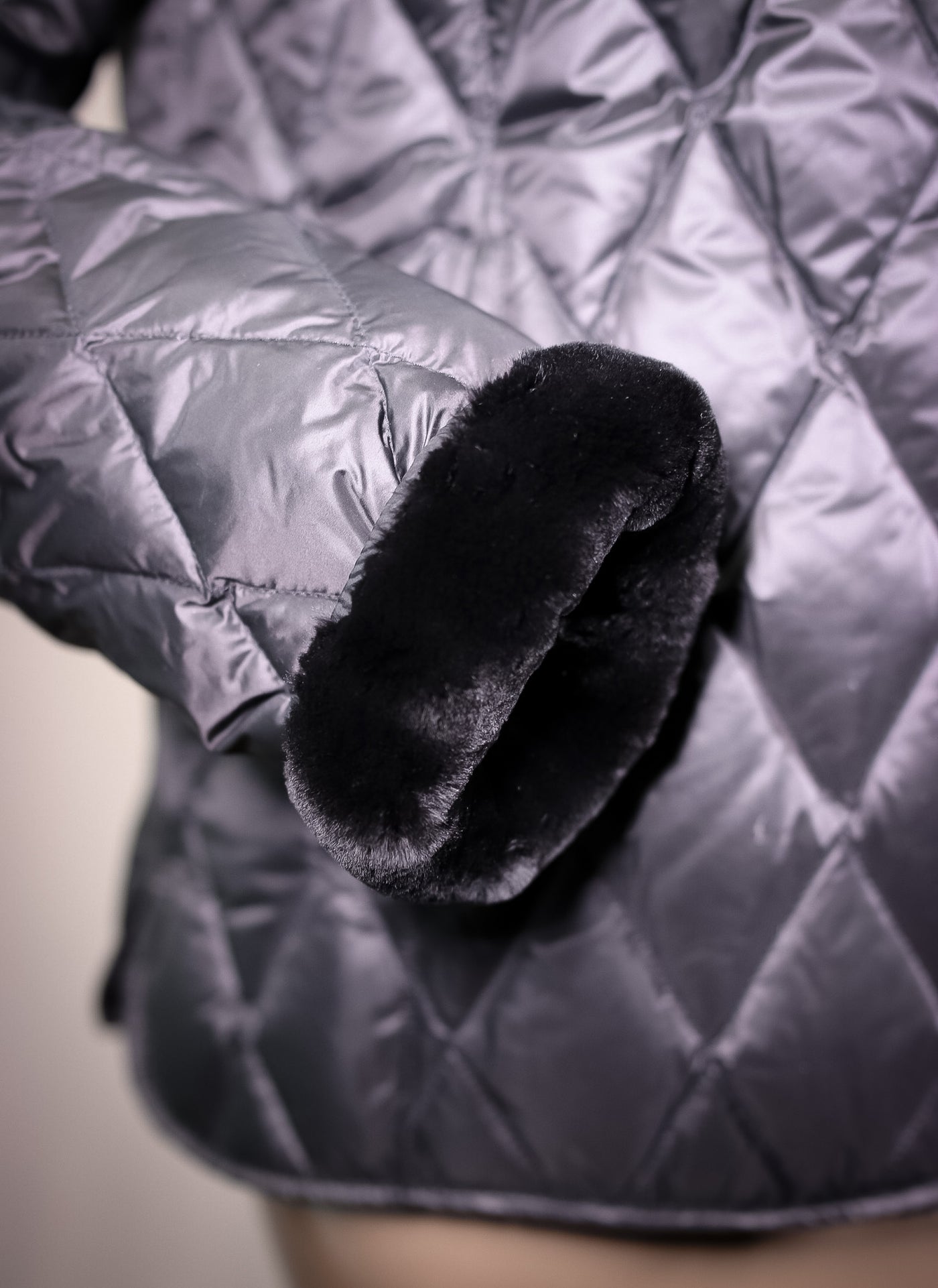 Full-Skin Sheared Mink Long Jacket Reversible to Quilted Puffer