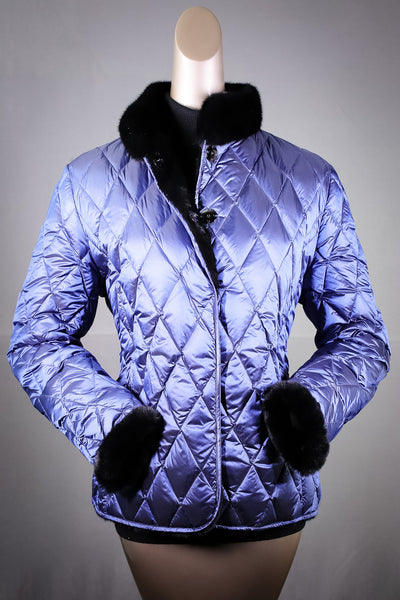 Full-Skin Sheared Mink Long Jacket Reversible to Quilted Puffer