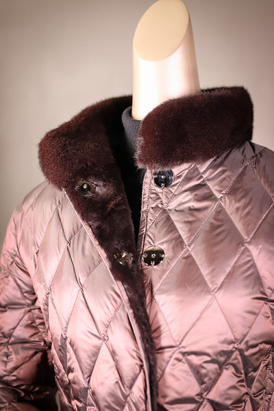 Plucked Mink Jacket Reversible to Quilted Puffer