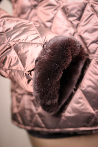 Plucked Mink Jacket Reversible to Quilted Puffer