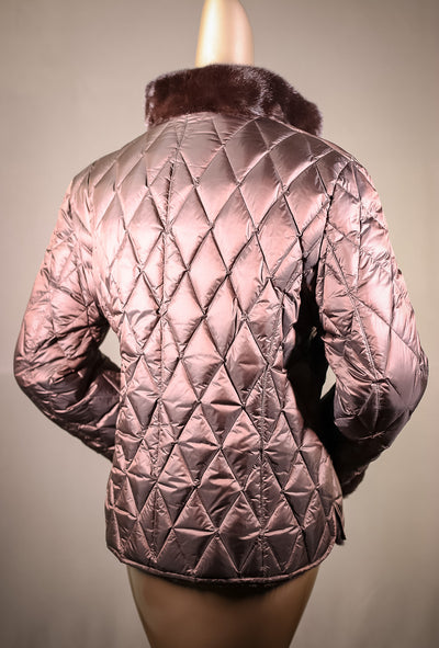 Plucked Mink Jacket Reversible to Quilted Puffer