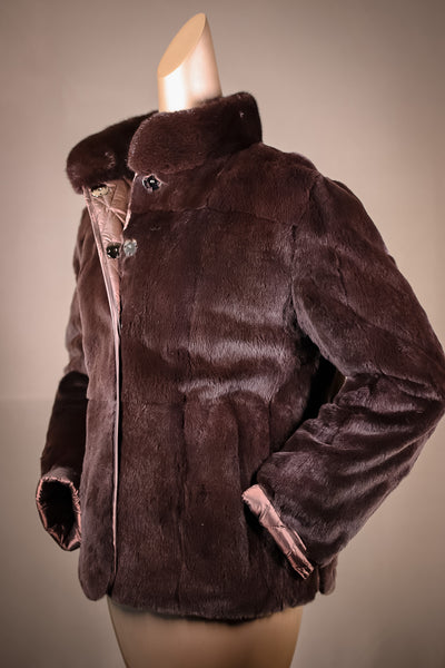 Plucked Mink Jacket Reversible to Quilted Puffer
