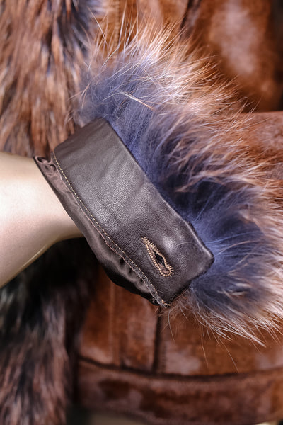 Calf Skin with Silver Fox Tuxedo and Cuff