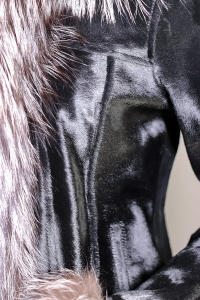 Calf Skin with Silver Fox Tuxedo and Cuff