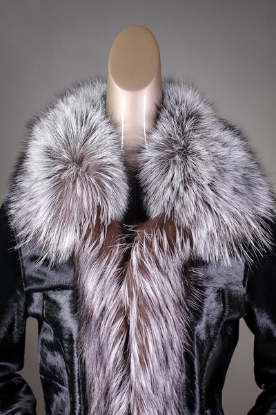 Calf Skin with Silver Fox Tuxedo and Cuff