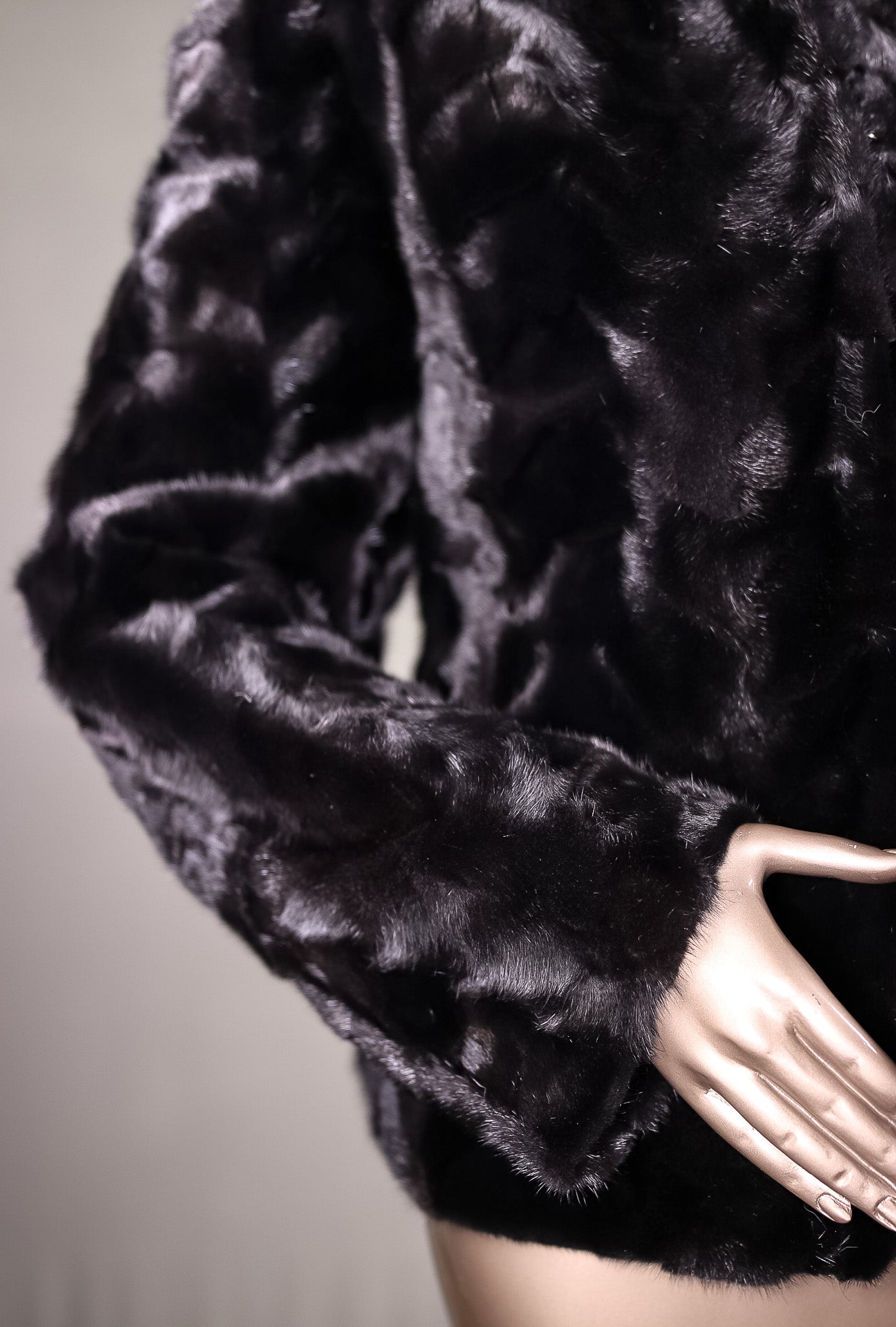 Sectional Mink Jacket with Fox Collar