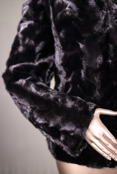 Sectional Mink Jacket with Fox Collar