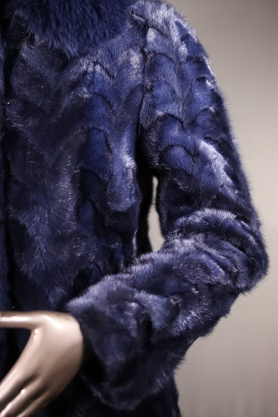 Sectional Mink Jacket with Fox Collar