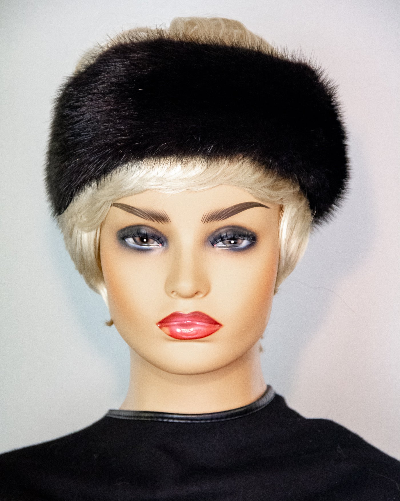 Black Mink Headband with Velcro